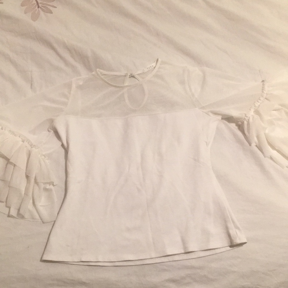 Medium Viola  Dressy top/ frilly lantern sleeves